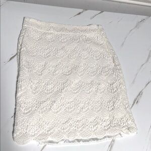 LOFT Petite White Textured Mini Skirt